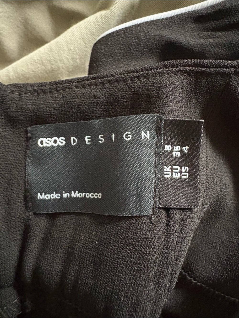 ASOS Black Mini Dress with White Piping and Front Cutout - Picture 3 of 3
